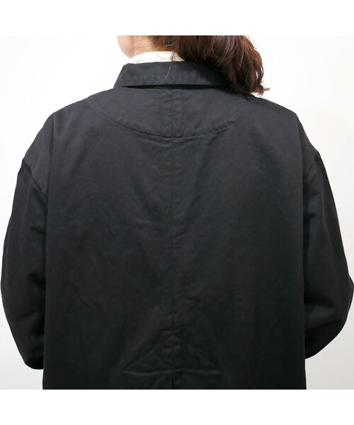 HARVESTY ハーベスティ　チノクロスオーバーコート　ブラック　サイズ1 HARVESTY｜ ハーベスティ ｜チノクロス オーバーコート｜size 1