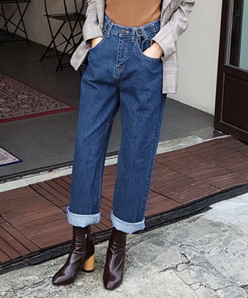 DHOLIC（ディーホリック）の「ボタンハイウエストデニムワイドパンツ（デニムパンツ・レディース・ブラック/ブルー/その他・FREE）」の2枚目の写真