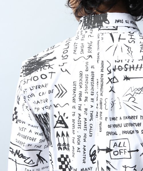 HARE（ハレ）の「ハンドタッチガラシャツ（トップス・メンズ・オフホワイト/ブラック・Ｍ/Ｓ）」の9枚目の写真