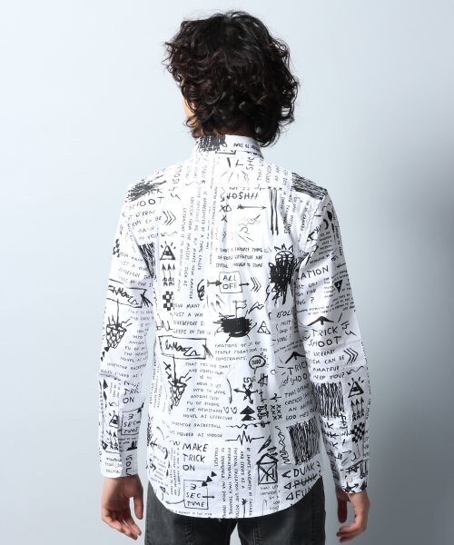 HARE（ハレ）の「ハンドタッチガラシャツ（トップス・メンズ・オフホワイト/ブラック・Ｍ/Ｓ）」の4枚目の写真