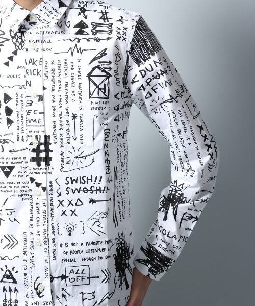 HARE（ハレ）の「ハンドタッチガラシャツ（トップス・メンズ・オフホワイト/ブラック・Ｍ/Ｓ）」の6枚目の写真