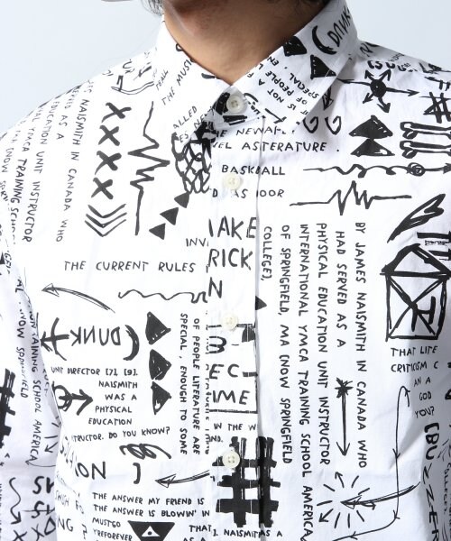 HARE（ハレ）の「ハンドタッチガラシャツ（トップス・メンズ・オフホワイト/ブラック・Ｍ/Ｓ）」の5枚目の写真