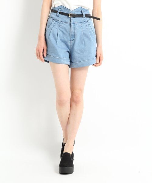 LOWRYS FARM（ローリーズファーム）の「ハイウエストショートパンツ（パンツ・レディース・ネイビー/ブラック/ブルー/オフ・Ｆ）」の3枚目の写真