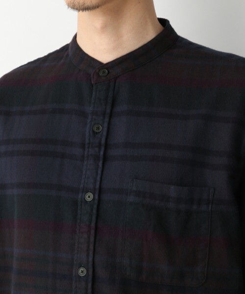 GLOBAL WORK(グローバルワーク)の「オーバーダイソフトネルシャツ(トップス・グレーベース/ネイビーベース)」の7枚目の写真