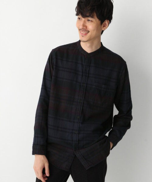 GLOBAL WORK(グローバルワーク)の「オーバーダイソフトネルシャツ(トップス・グレーベース/ネイビーベース)」の2枚目の写真