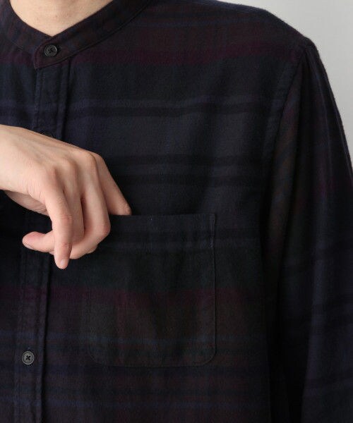 GLOBAL WORK(グローバルワーク)の「オーバーダイソフトネルシャツ(トップス・グレーベース/ネイビーベース)」の12枚目の写真