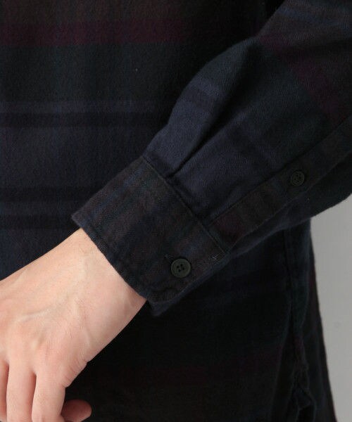 GLOBAL WORK(グローバルワーク)の「オーバーダイソフトネルシャツ(トップス・グレーベース/ネイビーベース)」の9枚目の写真