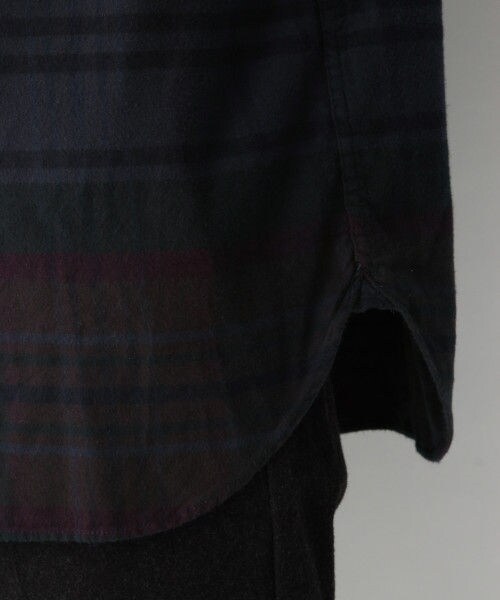 GLOBAL WORK(グローバルワーク)の「オーバーダイソフトネルシャツ(トップス・グレーベース/ネイビーベース)」の10枚目の写真