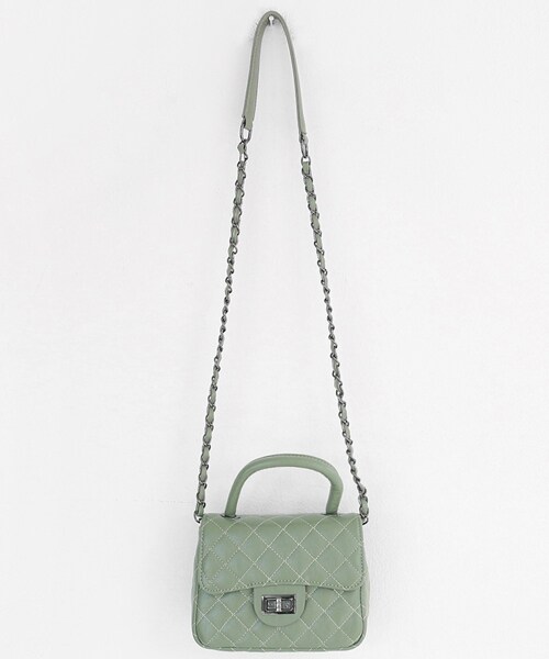 DHOLIC（ディーホリック）の「キルティングチェーンショルダーバッグ（ショルダーバッグ・レディース・ブラック/グリーン/ピンク・FREE）」の2枚目の写真