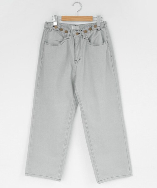 DHOLIC（ディーホリック）の「ボタンコットンワイドパンツ（その他パンツ・レディース・グリーン/ブラウン/グレー・FREE）」の2枚目の写真