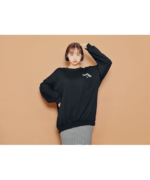 HOTPING（ホッピン）の「CALIFORNIAバックレタリングプルオーバー（スウェット・レディース・ブルー/ブラック/グリーン/ホワイト・フリーサイズ(XS-XXL)）」の3枚目の写真