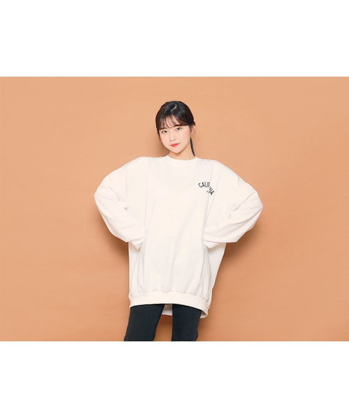 HOTPING（ホッピン）の「CALIFORNIAバックレタリングプルオーバー（スウェット・レディース・ブルー/ブラック/グリーン/ホワイト・フリーサイズ(XS-XXL)）」の2枚目の写真