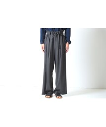 ETHOSENS | ETHOSENS ジョーゼット紐ワイドパンツ brown(その他パンツ)