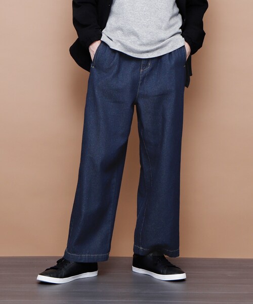 EMMA CLOTHES(エマクローズ)の「10oz タックワイドデニムパンツ(デニムパンツ・メンズ・ブルー・Lサイズ)」の1枚目の写真