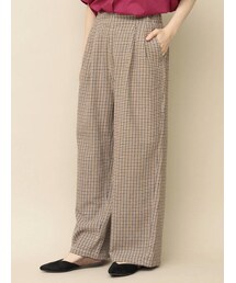 earth music&ecology | ＜13･17･21号＞洗えるウール見えコットンパンツ(ワイド)(パンツ)