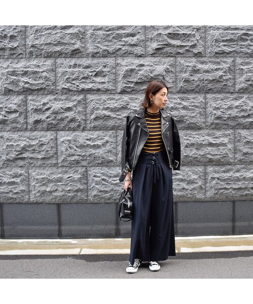 no brand(ノーブランド)の「ジョーゼットタックワイドPT(その他パンツ・レディース・その他)」の3枚目の写真