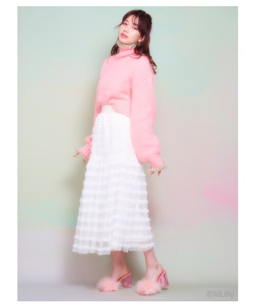 lilLilly（リルリリー）の「リボンフリルチュールスカート（）」 - WEAR