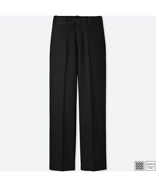 UNIQLO（ユニクロ）の「コットンストレートパンツ（その他パンツ・レディース・RED 15/BLACK 09/NAVY 69/DARK BROWN 38・67/73/61/76/64/58/70）」の2枚目の写真
