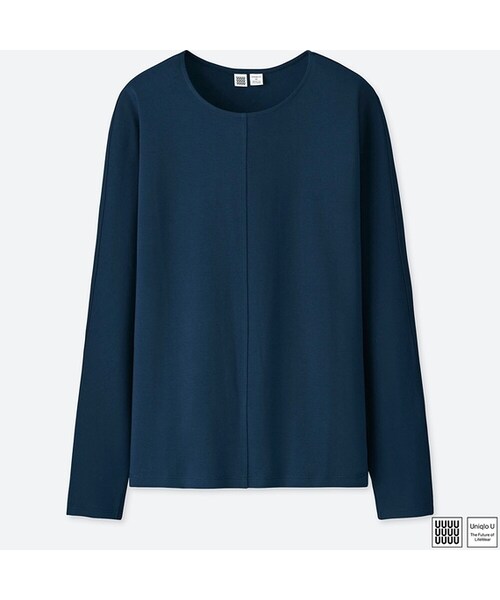 UNIQLO（ユニクロ）の「クルーネックT（長袖）（Tシャツ/カットソー・レディース・BROWN 35/BLUE 68/WHITE 00/BLACK 09・L/XL/M/S/XXL）」の4枚目の写真
