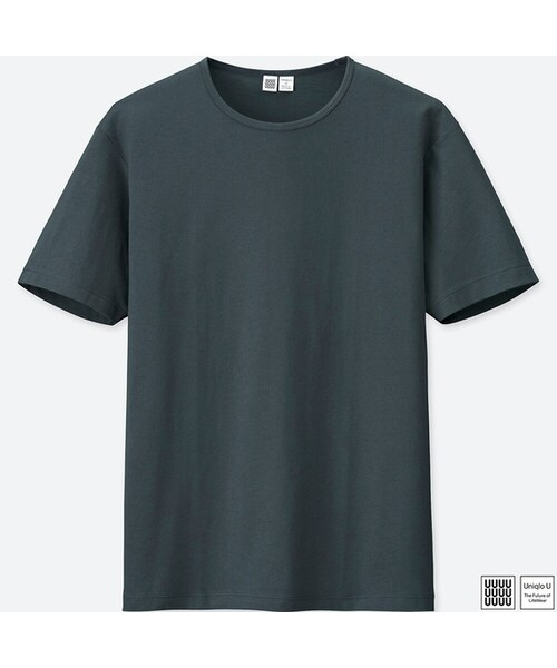 UNIQLO（ユニクロ）の「スーピマコットンクルーネックT（半袖）（Tシャツ/カットソー・メンズ・BLUE 68/BLACK 09/DARK GRAY 08/WHITE 00・XXL/M/L/S/XL）」の4枚目の写真