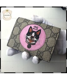 GUCCI（グッチ）の「【GUCCI ギフトOK】猫・犬モチーフ折りたたみ財布