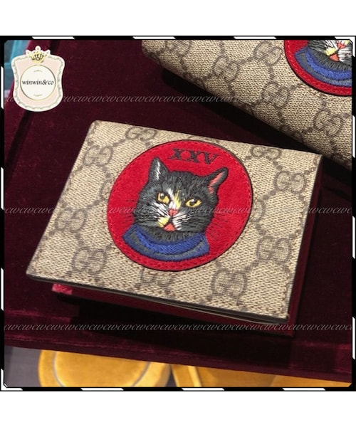 GUCCI（グッチ）の「【GUCCI ギフトOK】猫・犬モチーフ折りたたみ財布（財布・その他）」の6枚目の写真