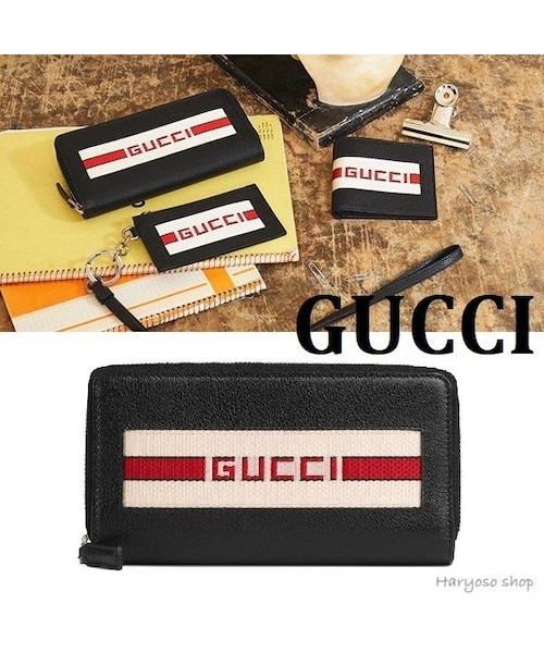 GUCCI レザー長財布 ストライプデザイン GUCCI（グッチ）の「VIP価格☆GUCCI☆ジャカードストライプデザイン 長