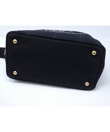 超美品✨ PRADA カナパ S 2way ショルダー付 ストライプ 黒 CANAPA プラダ PRADA 2wayキャンバストートバッグ ブラック 黒