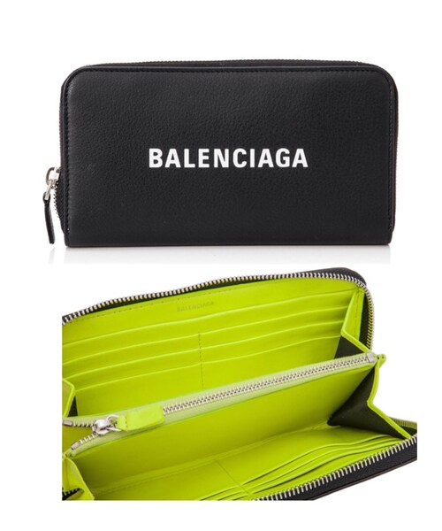 Balenciaga バレンシアガ の 国内発送 希少 バレンシアガ エブリデイ 長財布 中身イエロー スニーカー Wear