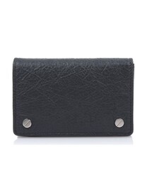 BALENCIAGA グレー 名刺入れ BALENCIAGA 二つ折り札入れ カードケース グレー レザー 655683