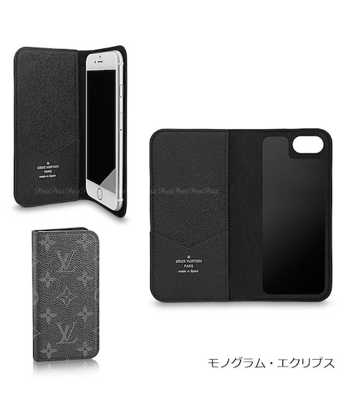 ルイヴィトン iPhone7.8用手帳型ケース モノグラム フォリオエクリプス
