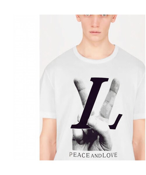 Louis Vuitton ハンドLV Tシャツ PEACE AND LOVE｜トップス