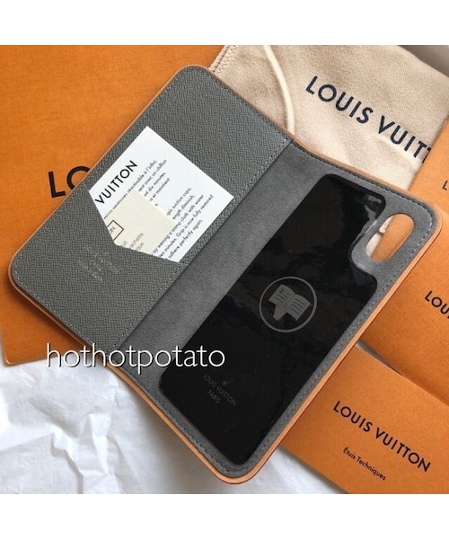 LOUIS VUITTON - ルイヴィトン iPhoneX フォリオ ケース モノグラム チタニウム ルイヴィトン iPhoneX フォリオ ケース モノグラム チタニウム
