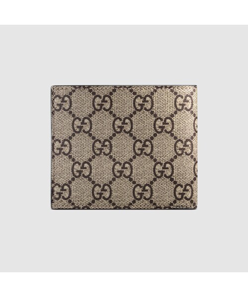 GUCCI GG Supreme スネーク柄 二つ折り財布 GUCCI キングスネーク柄 蛇柄 二つ折り財布 ブラック