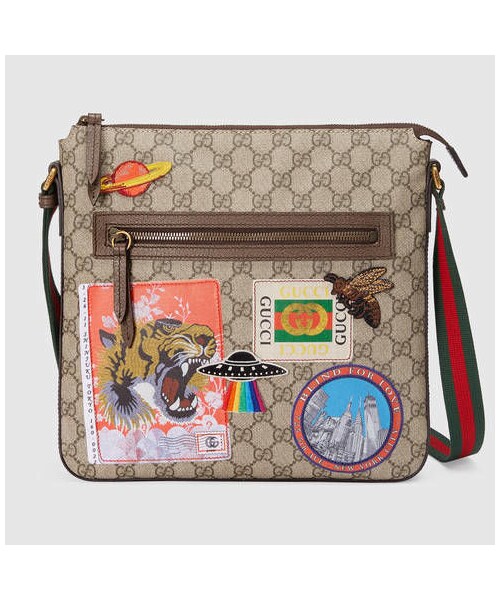 Gucci クーリエ リュック GG スプリーム レディース　刺繍 グッチ　美品 極美品 グッチ クーリエ バックパック GGスプリーム レディース