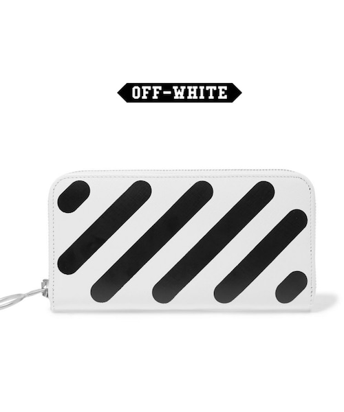【正規品】Off White オフホワイト ロゴ グリーン 長財布 メンズ 財布 off white オフ ホワイト ジップ ZIP 長財布 オフ