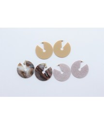 Handmade | round shape pierce　marble(ピアス（両耳用）)