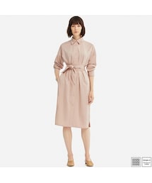 COS ＊シルクサテン×コットン ゆるい Tシャツワンピース 1.5万＊ PLEATED T-SHIRT DRESS プリーツTシャツロングワンピース｜COS