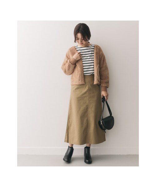 URBAN RESEARCH DOORS（アーバンリサーチドアーズ）の「スラブチノロングスカート（スカート・レディース・BEIGE/BLACK・36/38）」の5枚目の写真