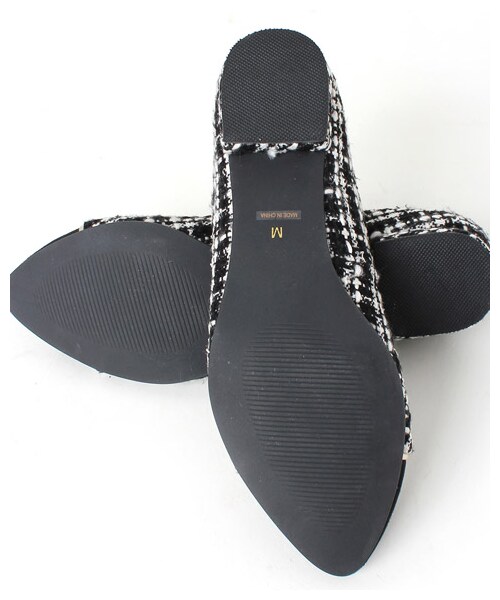 RANDA（ランダ）の「【再値下げ★33%OFF】トゥキャップカラーコンビフラットパンプス/ES2973（ヒール0-3cm・レディース・チャコール/レオパード/ネイビー/ブラック・L/M/S/LL）」の7枚目の写真