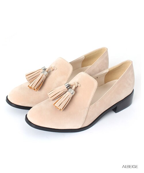 RANDA(ランダ)の「【再値下げ★28%OFF】タッセルローファー/AS3095(ヒール0-3cm・レディース・ベージュ/ブラック/ブルー・L/M/S/LL)」の2枚目の写真