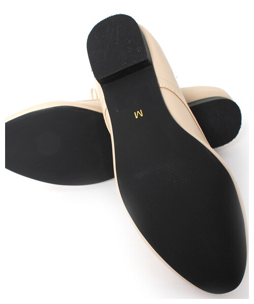 RANDA（ランダ）の「シンプルレースアップシューズ/CS3094（ヒール0-3cm・レディース・ベージュ/ブラックエナメル/ブラックスムース・L/M/S/LL）」の6枚目の写真