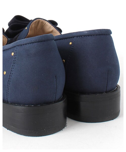 RANDA（ランダ）の「【再値下げ★28%OFF】スタッズリボンローファー/ES3086（ヒール0-3cm・レディース・ネイビー/ピンク/ベージュ/ブラック・L/M/S/LL）」の6枚目の写真
