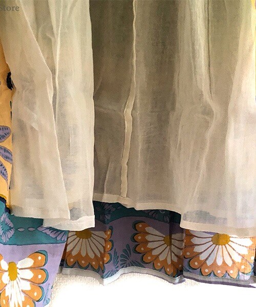 Tiffee SELECT（ティフィーセレクト）の「カラフルコットン ボタニカル花柄ロングスカート 裏地付き（スカート・レディース・その他・F）」の3枚目の写真