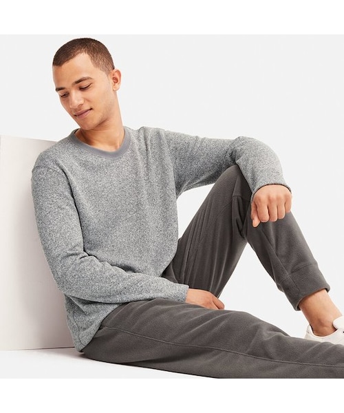 UNIQLO（ユニクロ）の「ニットフリースセット（長袖）（ルームウェア/パジャマ・メンズ・GRAY 03/BLACK 09/BLUE 68・4XL/L/M/S/XL/3XL/XXL/XS）」の2枚目の写真