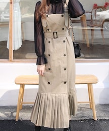 DHOLIC | ベルトSETプリーツヘムトレンチワンピース(ワンピース)