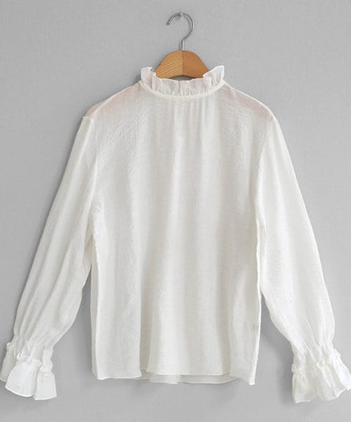 DHOLIC（ディーホリック）の「フリルヘムブラウス（シャツ/ブラウス・レディース・オレンジ/ホワイト/ブラック/ライトピンク・FREE）」の2枚目の写真