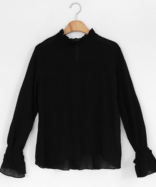 DHOLIC（ディーホリック）の「フリルヘムブラウス（シャツ/ブラウス・レディース・オレンジ/ホワイト/ブラック/ライトピンク・FREE）」の3枚目の写真