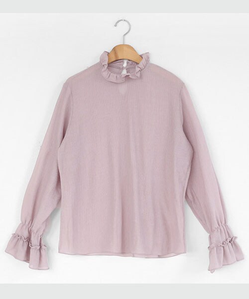 DHOLIC（ディーホリック）の「フリルヘムブラウス（シャツ/ブラウス・レディース・オレンジ/ホワイト/ブラック/ライトピンク・FREE）」の4枚目の写真