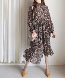 DHOLIC | ストラップSETアンバランス花柄ワンピース(ワンピース)